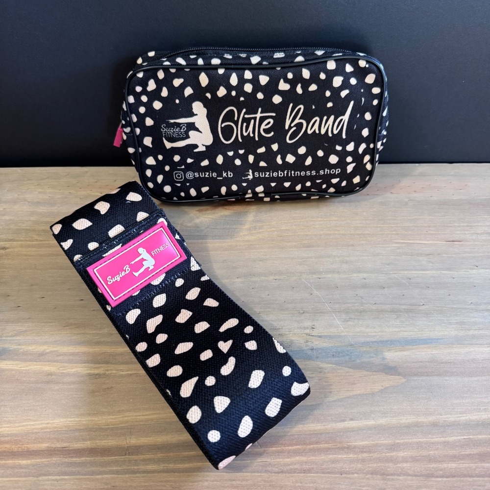 Suzie B Fitness Medium Heavy Glute Band exercise band with zipper pouch